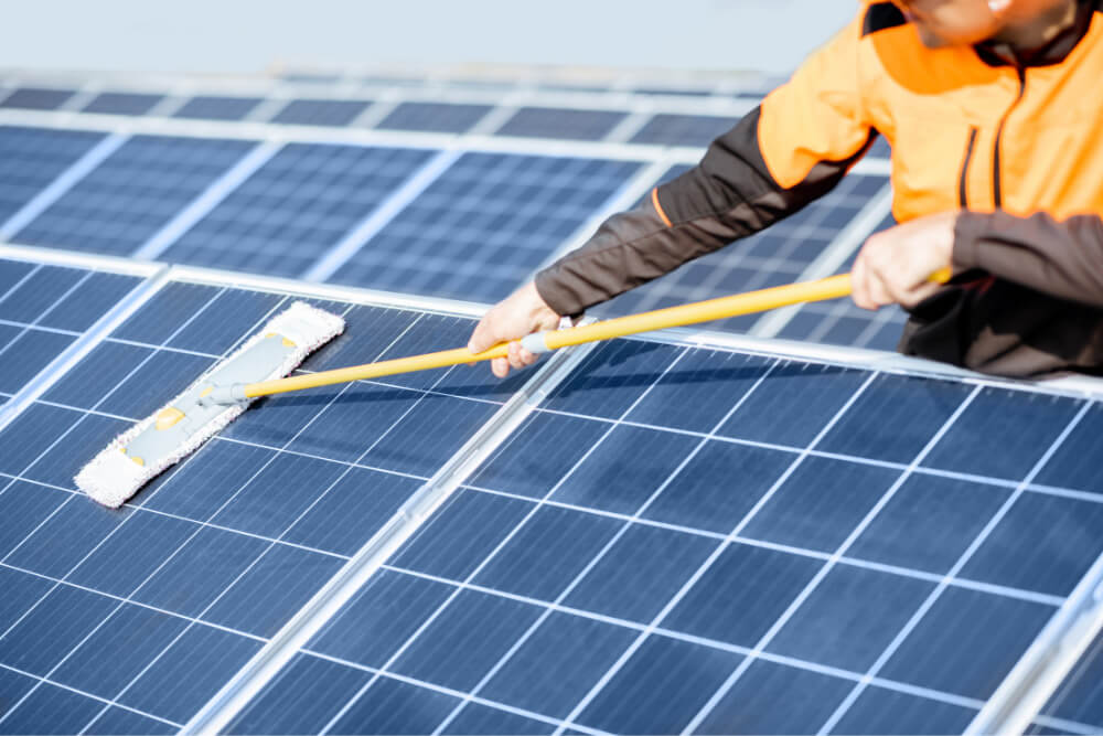 Solar-panel-at - home-maintenance-clean