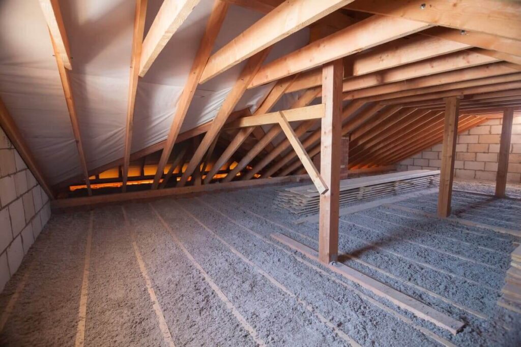 home attic space for running conduit