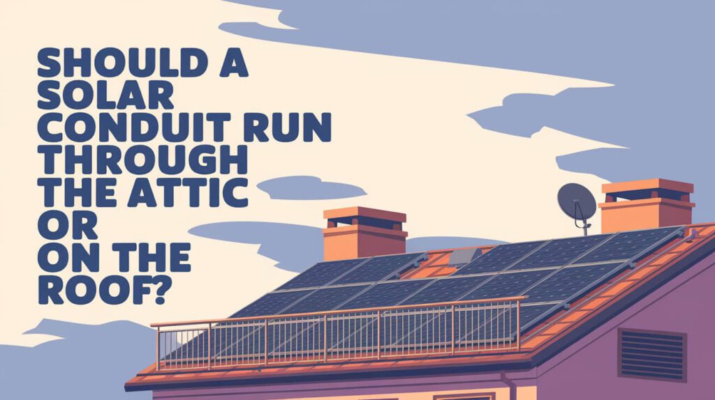 should a solar conduit run through the attic or on the roof