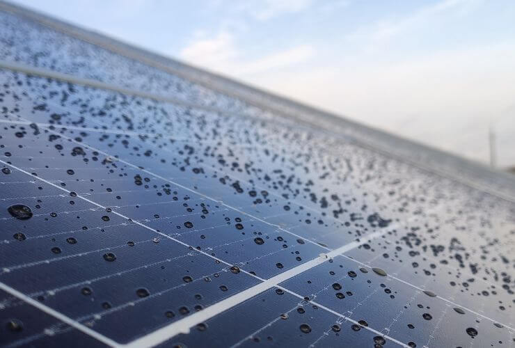 The Cleaning Effect of Rain on Solar Panels